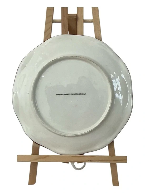 Hand Painted Rooster Sunflowers Decorative Plate Red Cream Yellow Vintage 1990 - Picture 4 of 15